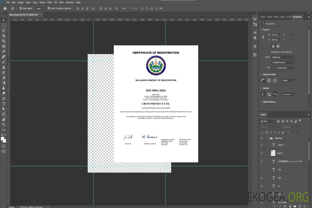 Modèle Word et PDF de certificat d'enregistrement d'entreprise au Salvador template